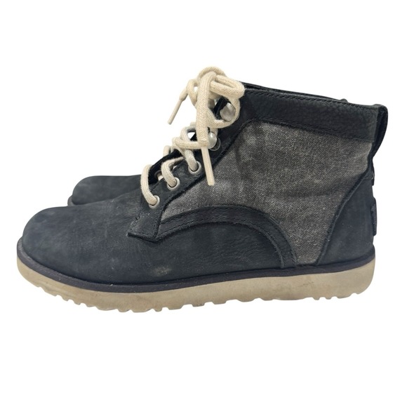 Usher Shoes - UGG AUSTRALIA BETHANY CANVAS NUBUCK SHEEPSKIN BLACK BOOTS SIZE 6 US
